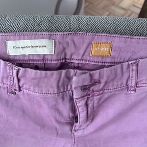 Pilcro and the Letterpress Dusty Rose Polka Dot Cotton Pants